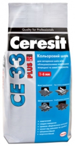 Затирка для плитки Ceresit CE 33 PLUS, 2кг, цвета в наличии