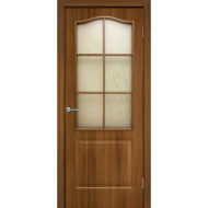 Дверь Классика со стеклом (с рисунком) ольха европейская
